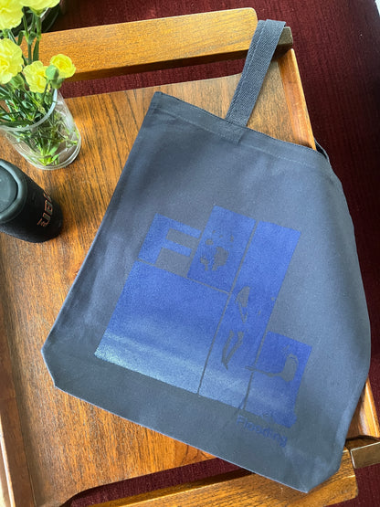 Flooding blue monochrome tote bag