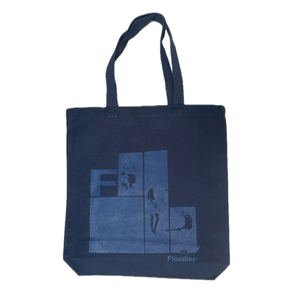 Flooding blue monochrome tote bag